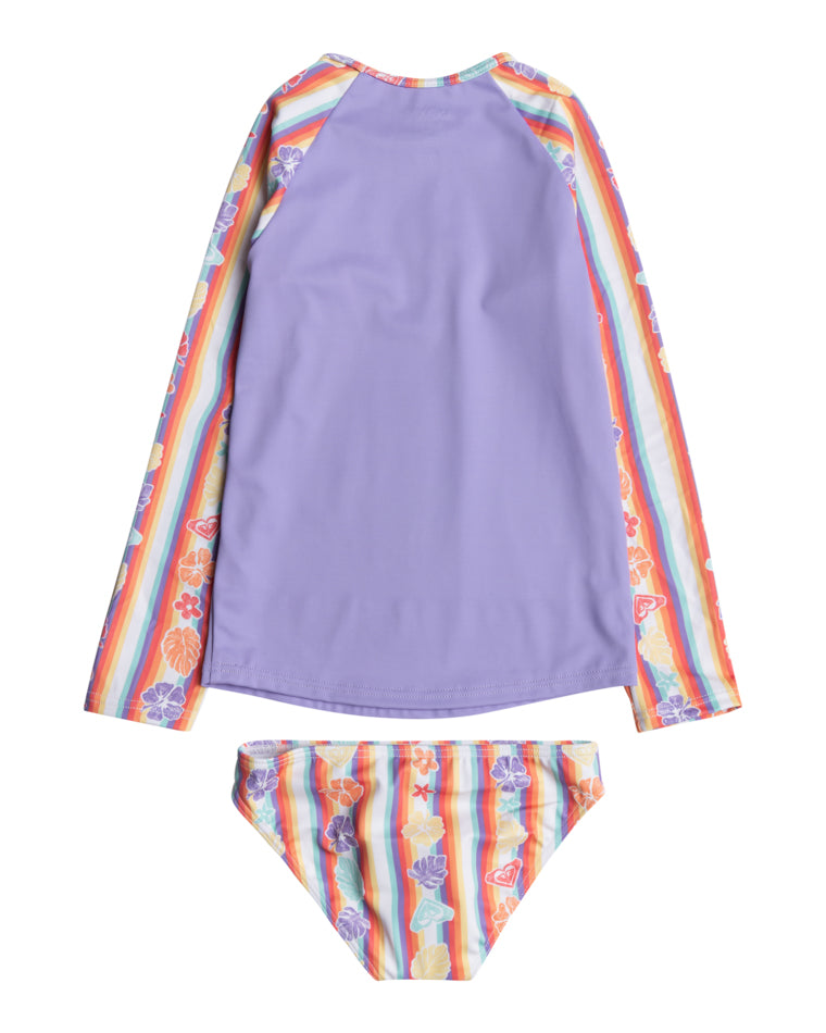 Tots Rainbow Bay Stripe Long Sleeve Lycra Set