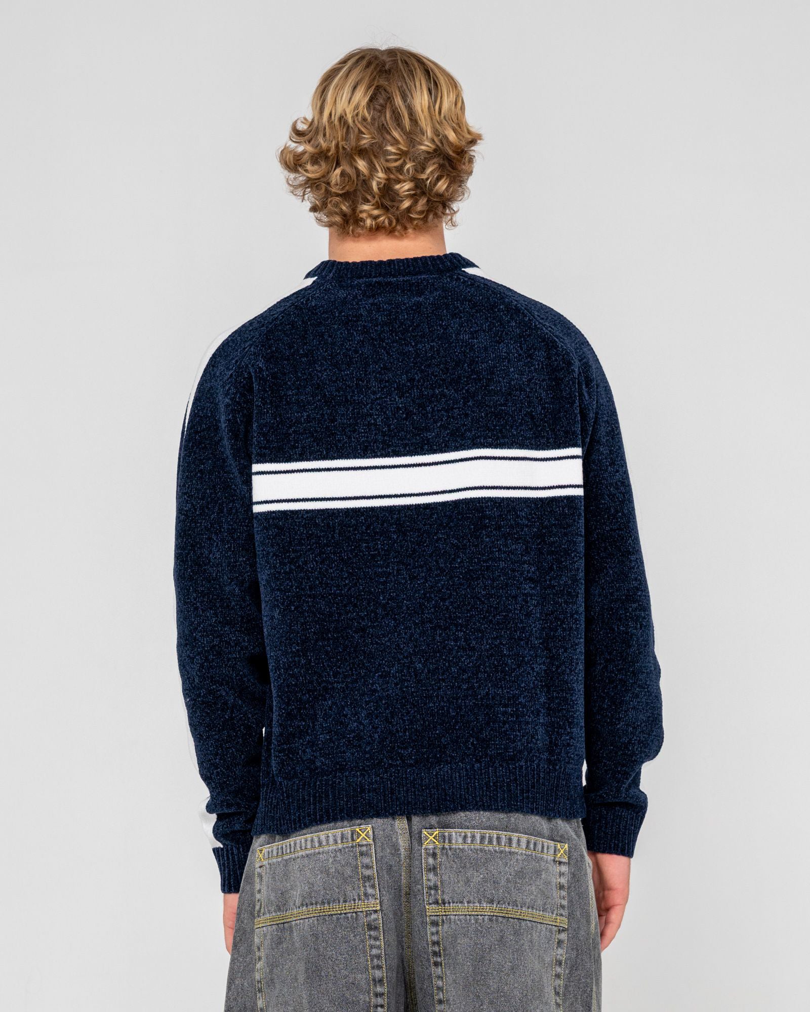 White Lines Chenille Crew