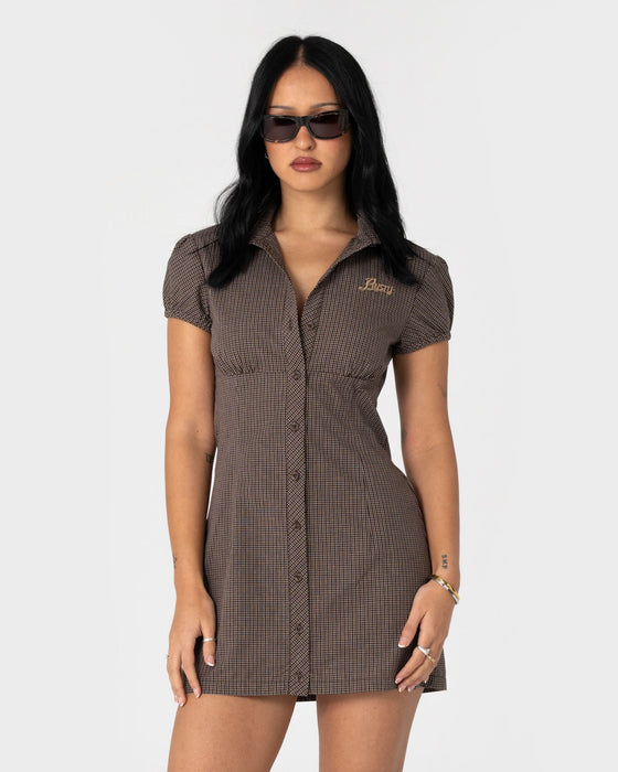 Rusty Missy May Mini Dress Java Plaid