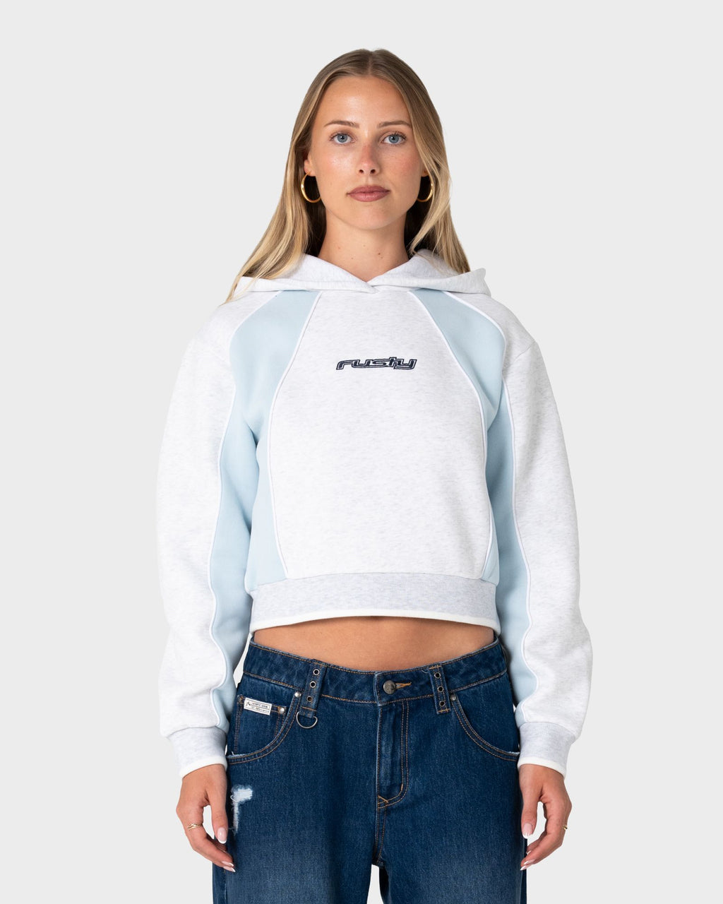 Mini Two Tides Cropped Hooded Fleece