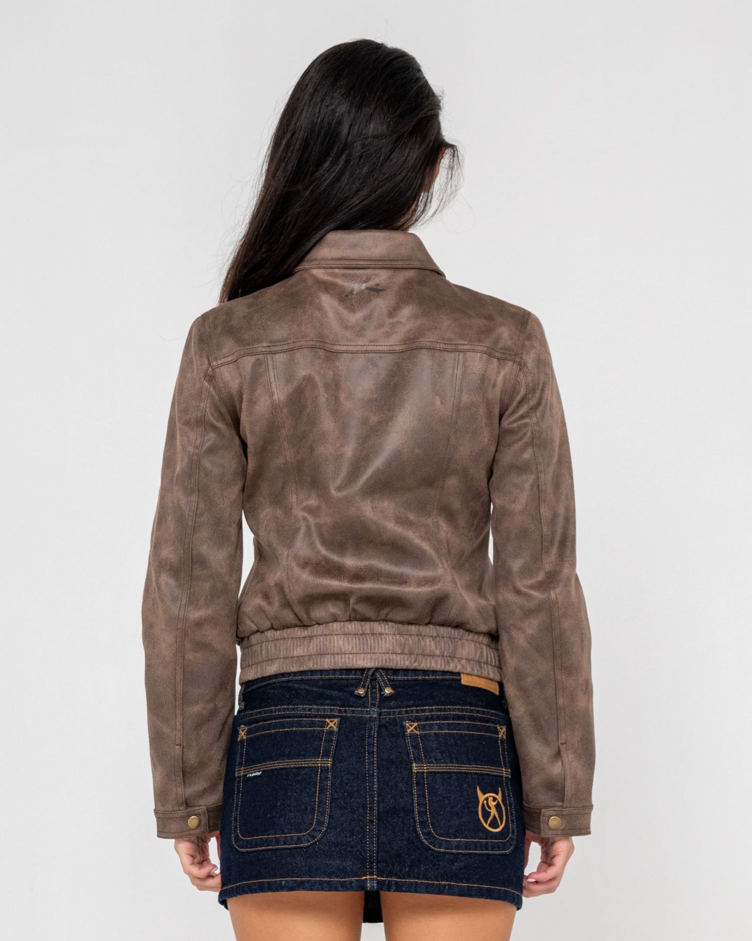 Lizzy Faux Leather Fitted Jacket