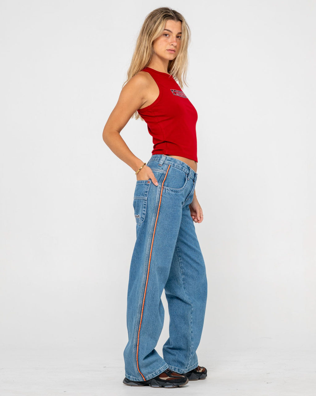 Flip Mommy Low Rise Wide Leg Denim Jean