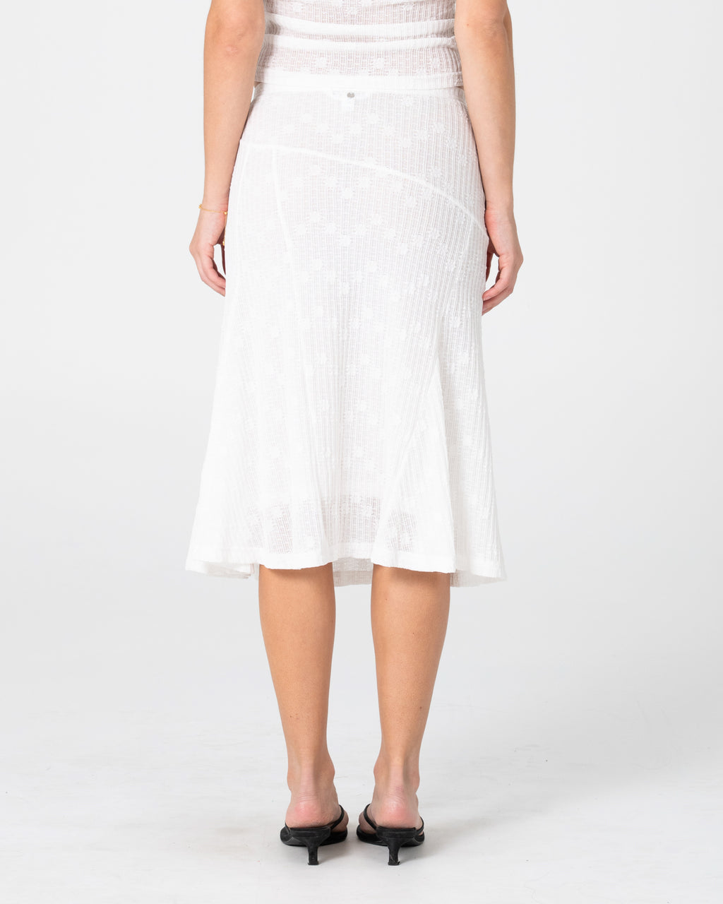 Roma Low Rise Lace Midi Skirt