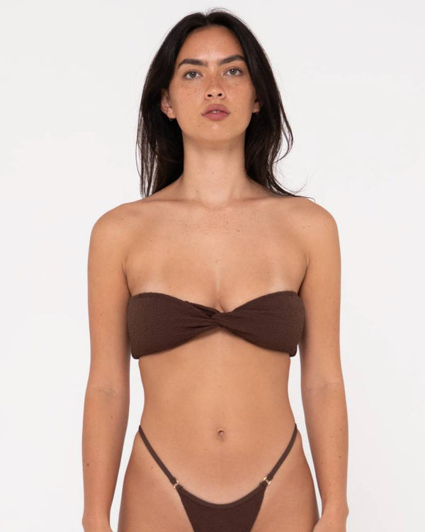 Sandalwood Twist Bandeau Bikini Top