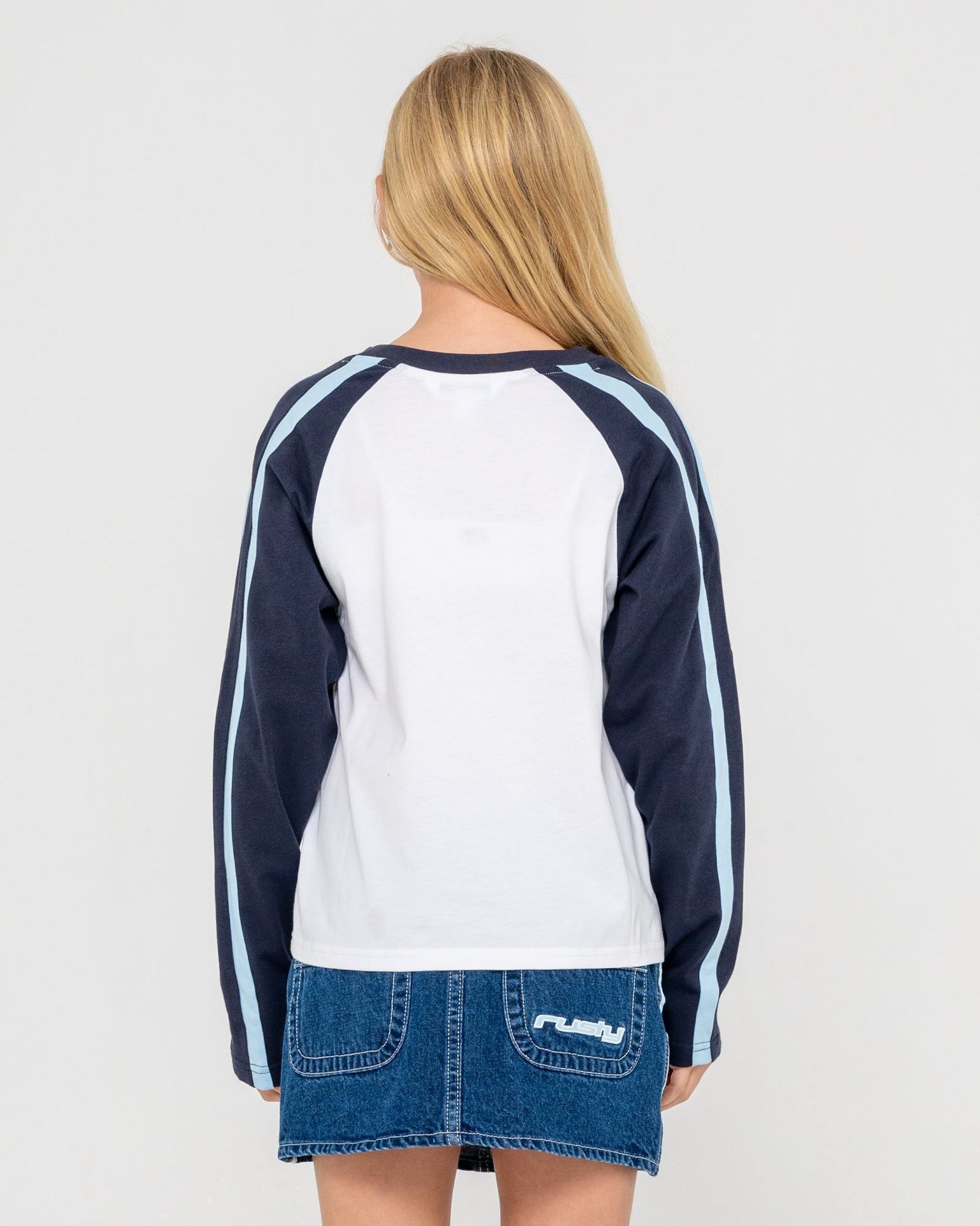 Girls Sporty R Raglan Long Sleeve Tee