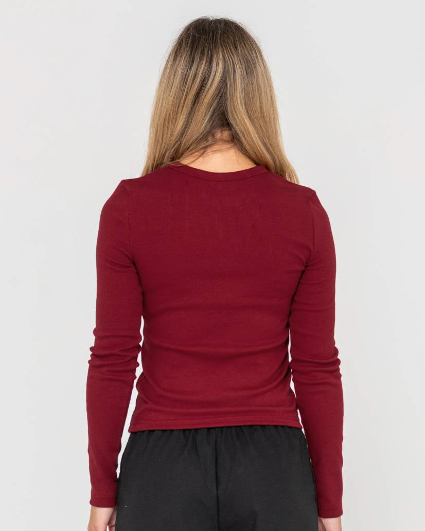 Rusty Essentials Ribbed Long Sleeve Tee