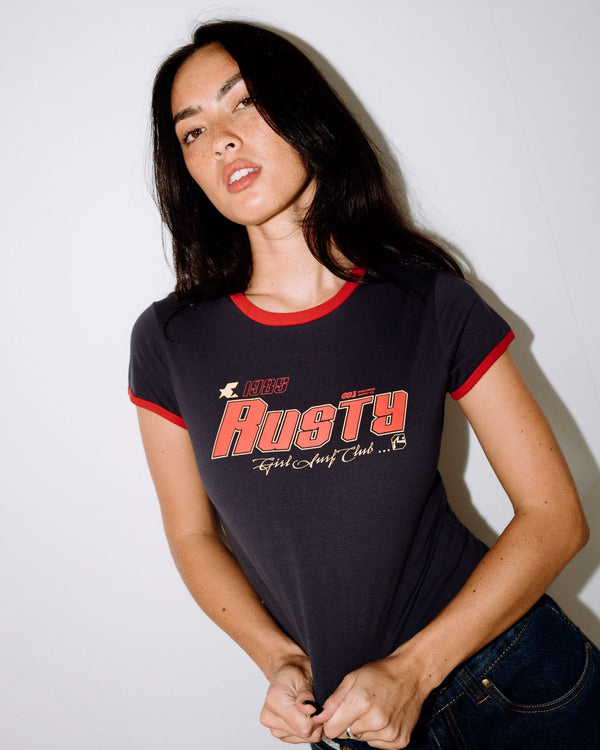 Girls Surf Mini Ringer Tee