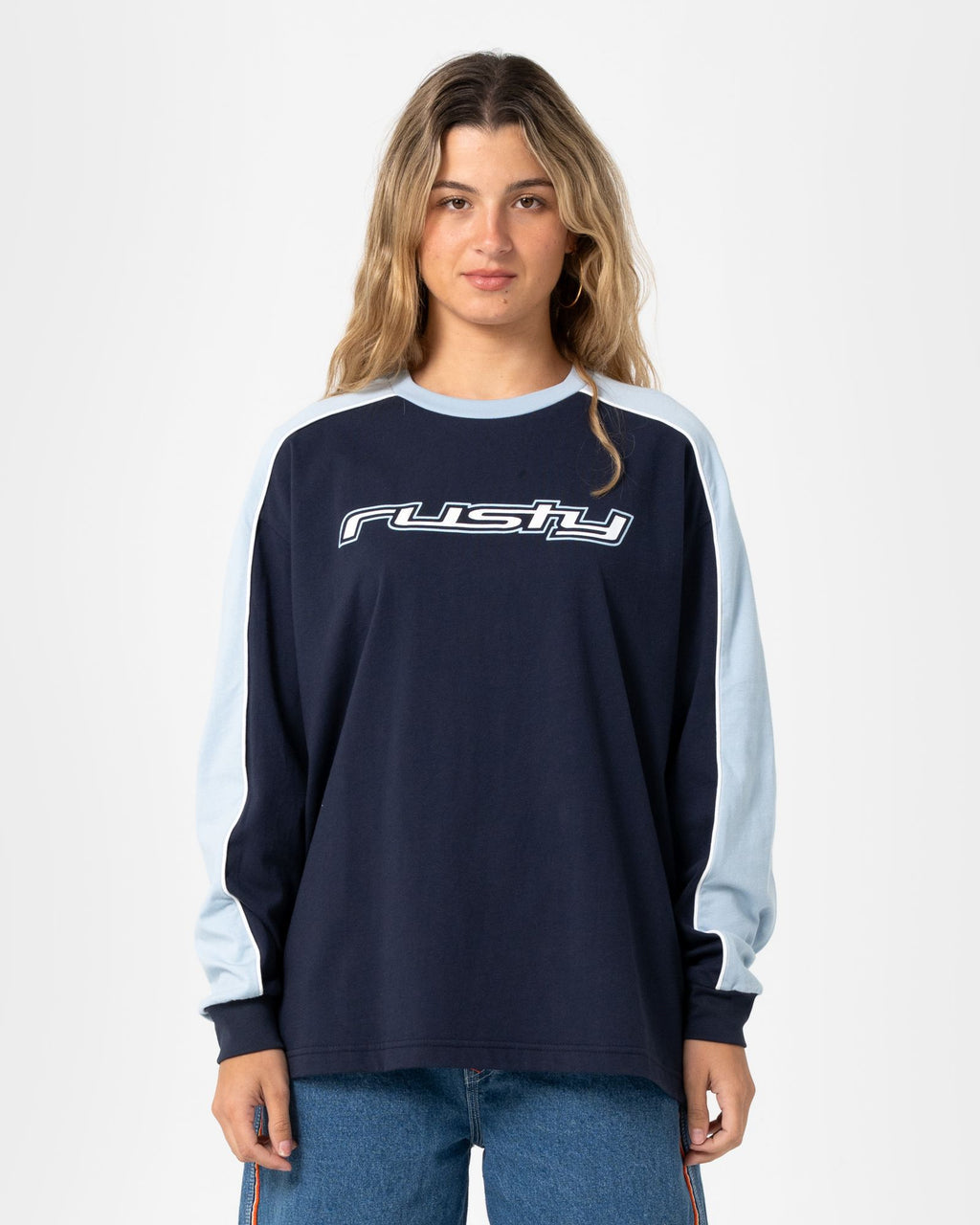 Fine Line Contrast Long Sleeve Tee