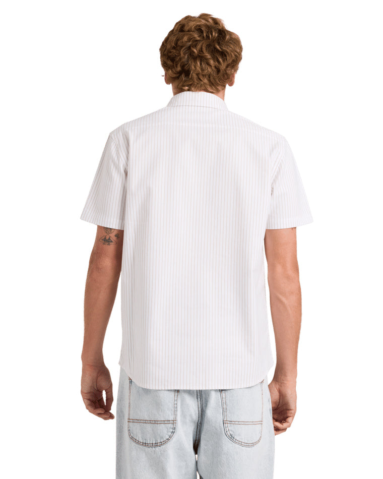 Rvca Pinstripe Short Sleeve Shirt