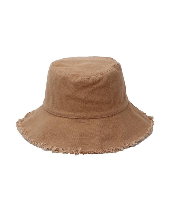 Canvas Frayed Edge Bucket Hat