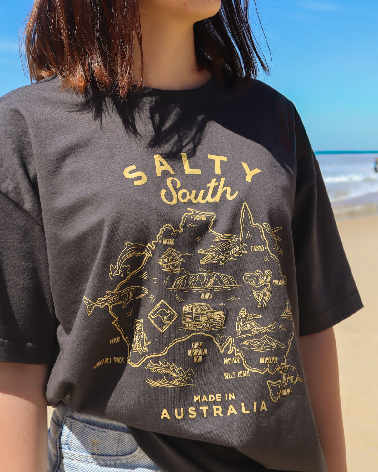 Australia Map Oversized Tee
