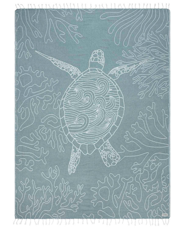 Sea Turtle Reef Deep Ocean Towel Large