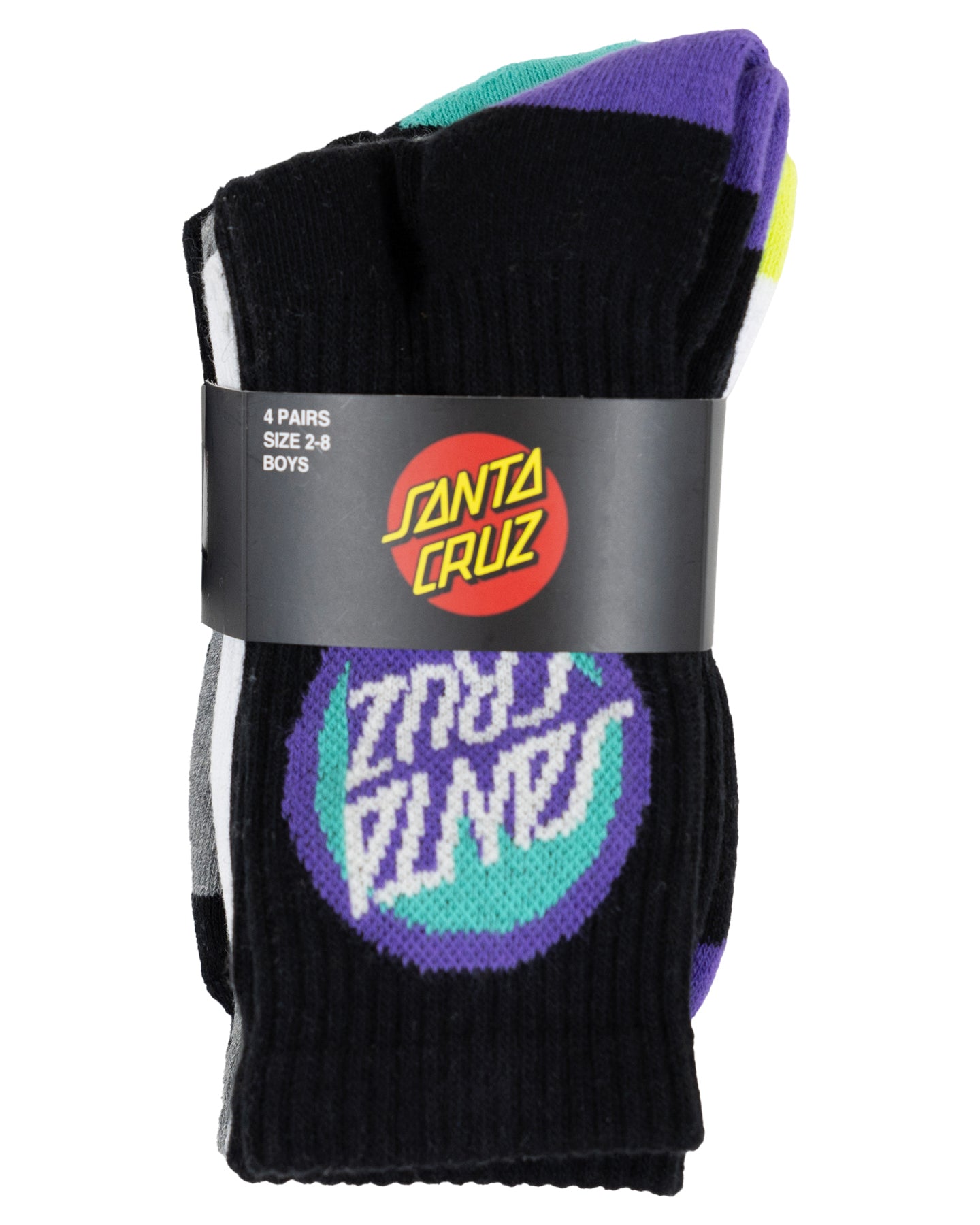 Youth Bold Shadow Dot Crew Sock 4 Pack