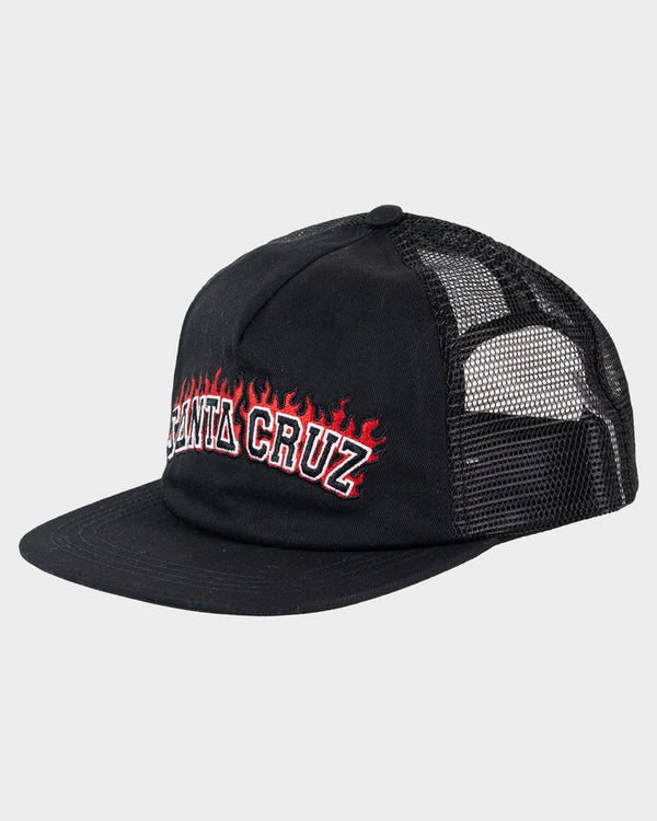 Boys Flamed Collegiate Arch Trucker Cap