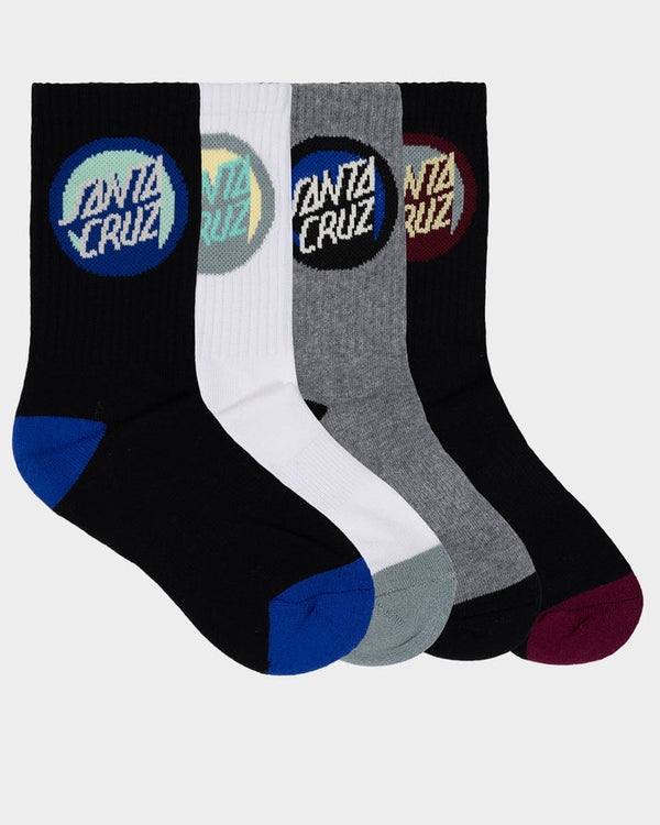 Kids Bold Shadow Dot Crew Sock 4 Pack