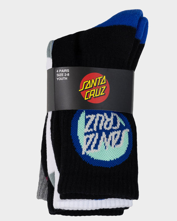 Kids Bold Shadow Dot Crew Sock 4 Pack