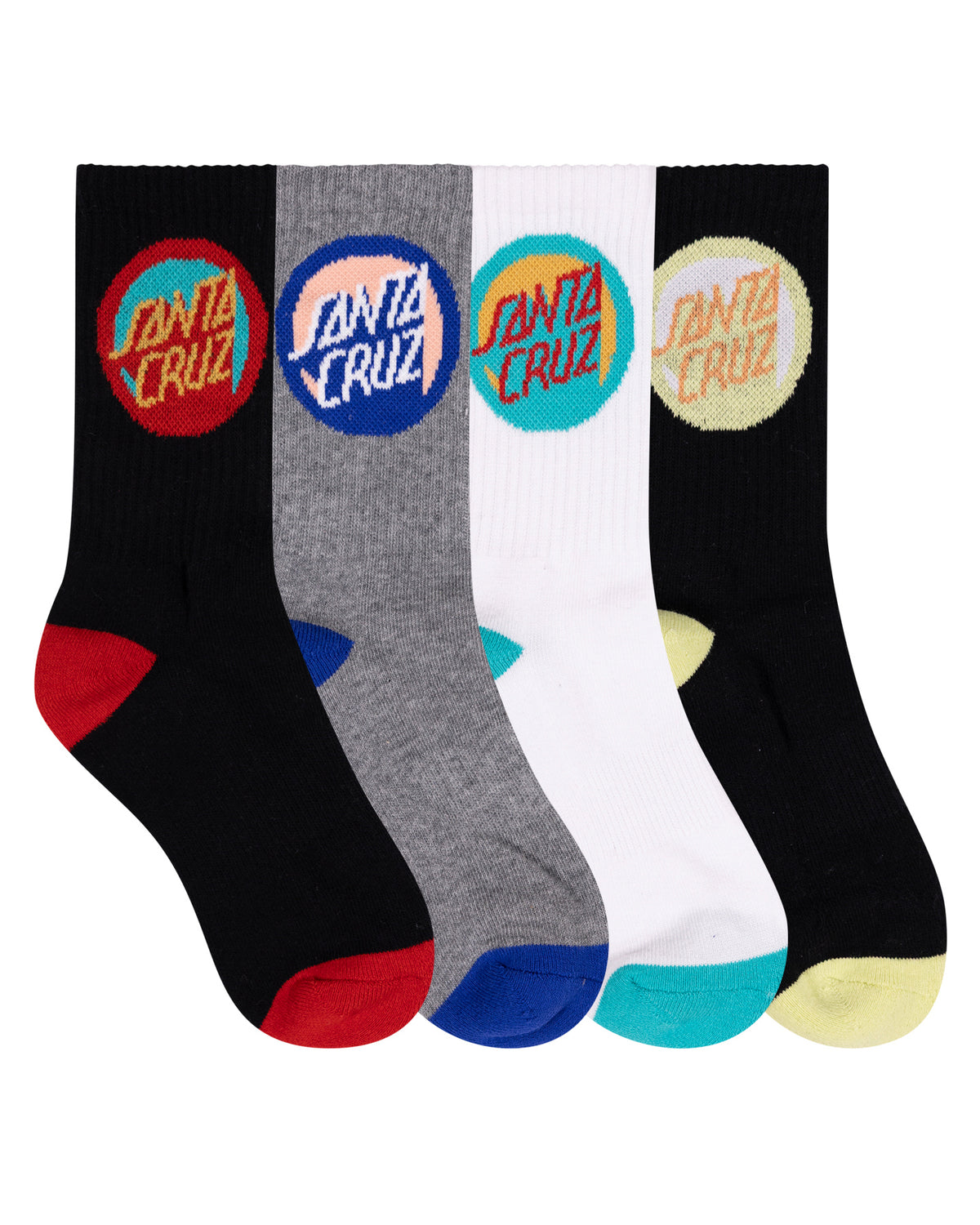 Boys Bold Shadow Dot Crew Sock 4 Pack