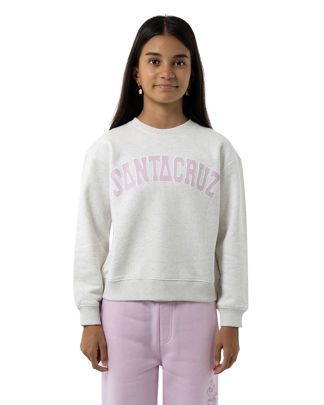 Girls Collegiate Strip Front Sweater