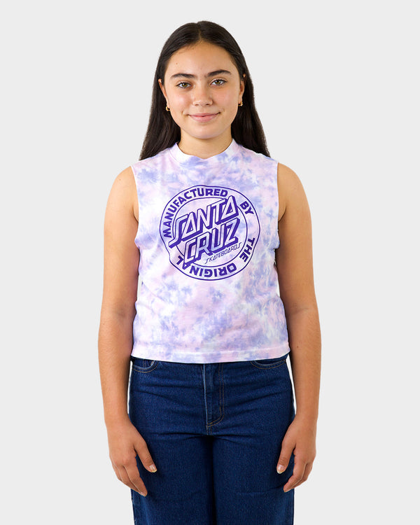 Girls Mfg Dot Mono Front Muscle Tee