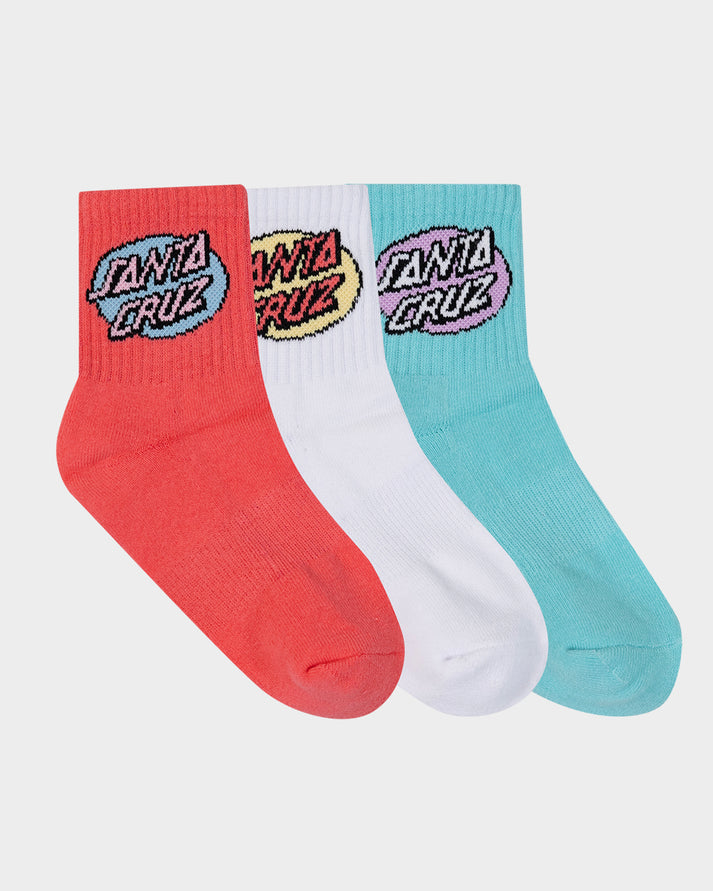 Kids Oval Dot Mid Sock 3 Pack