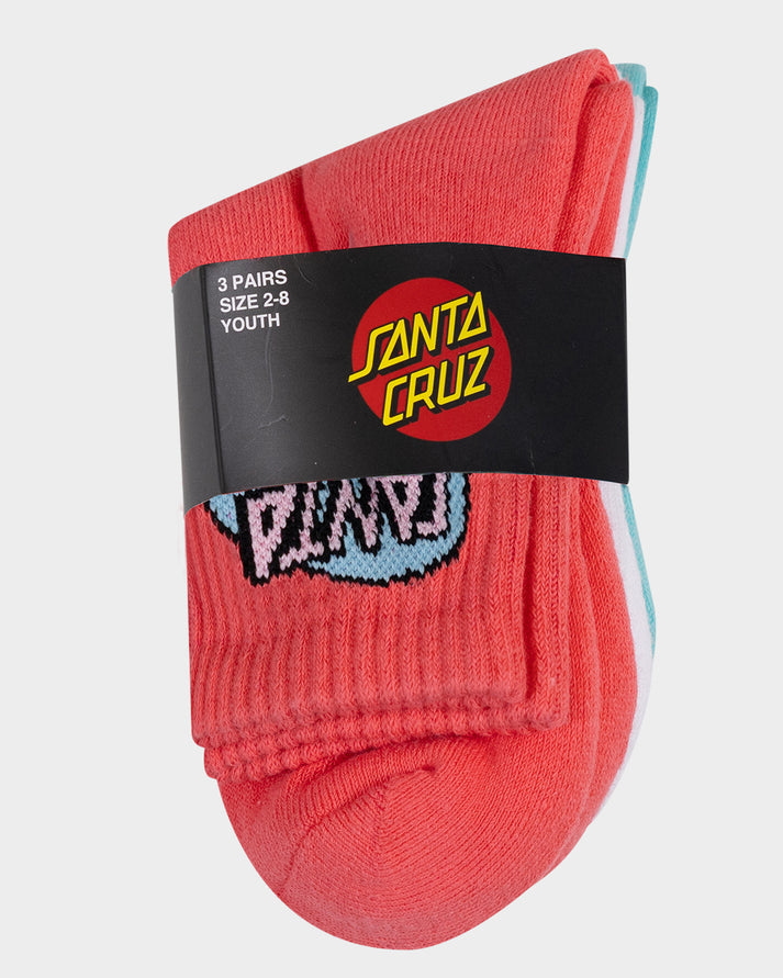 Kids Oval Dot Mid Sock 3 Pack