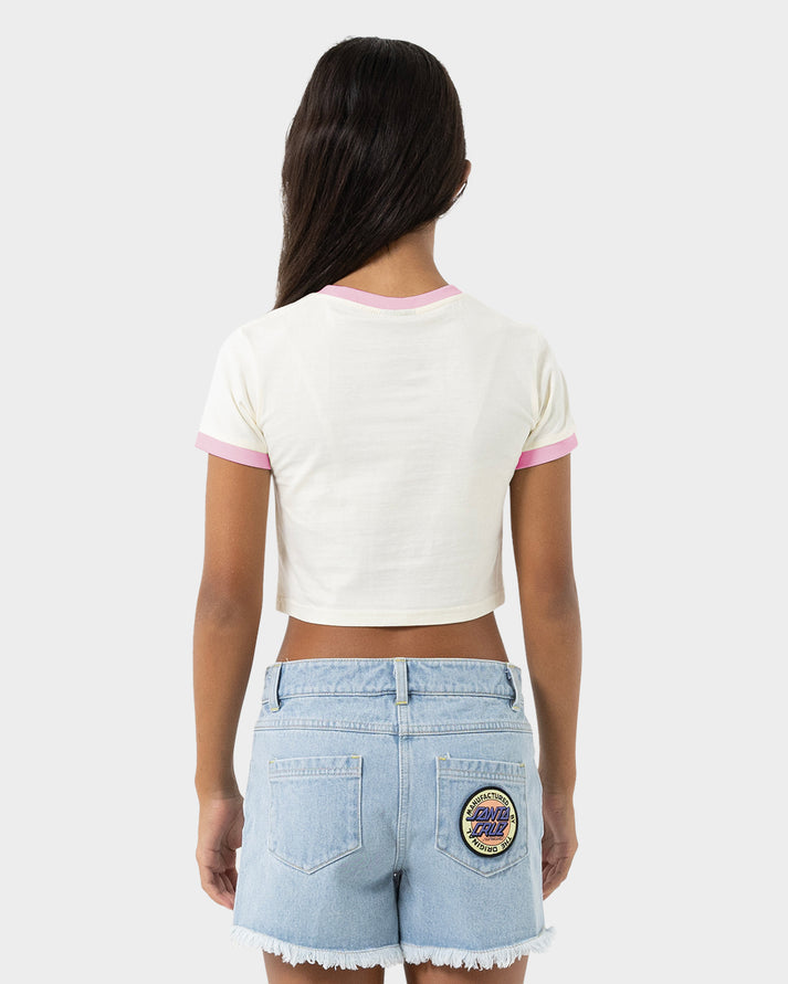 Girls Groovy Stack Front Short Sleeve Baby Tee