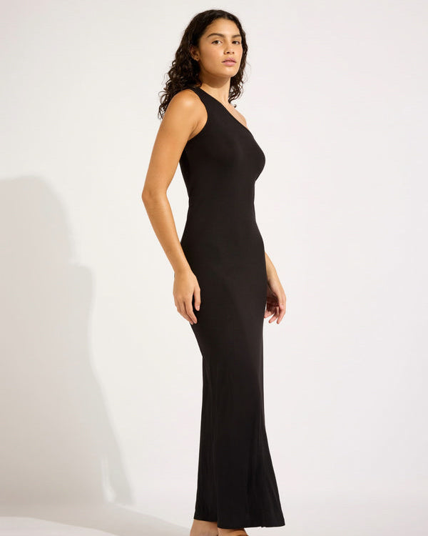 Beachedit Jersey Rib One Shoulder Dress