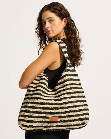 CarriedAway Raffia Stripe Tote Bag