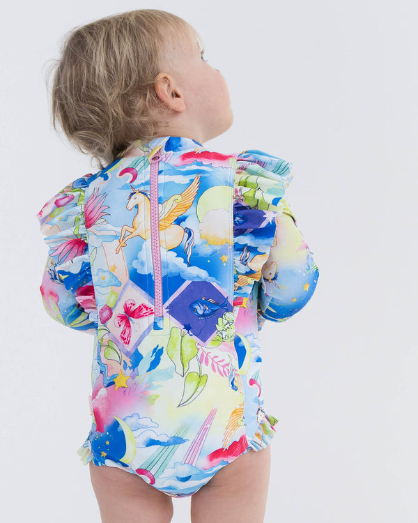 Tots Surrealism Long Sleeve Frill Sunsuit