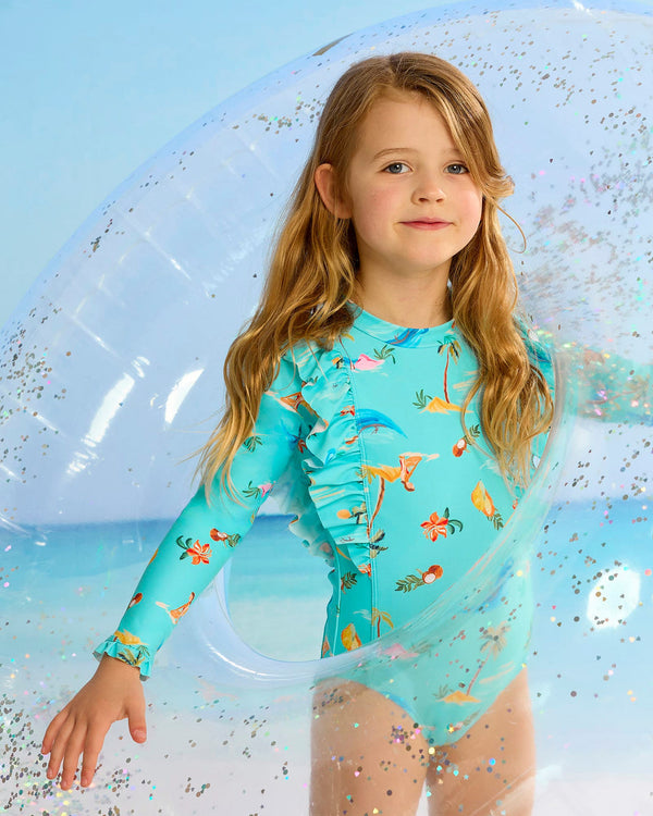 Tots Isla Palm Frill Paddlesuit