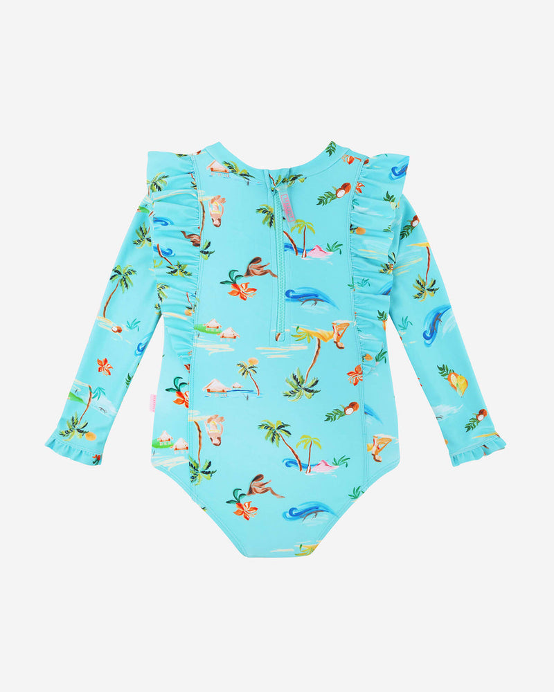 Tots Isla Palm Frill Paddlesuit