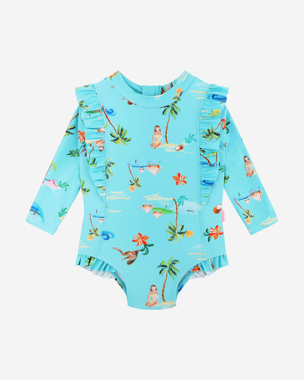 Tots Isla Palm Frill Sunsuit