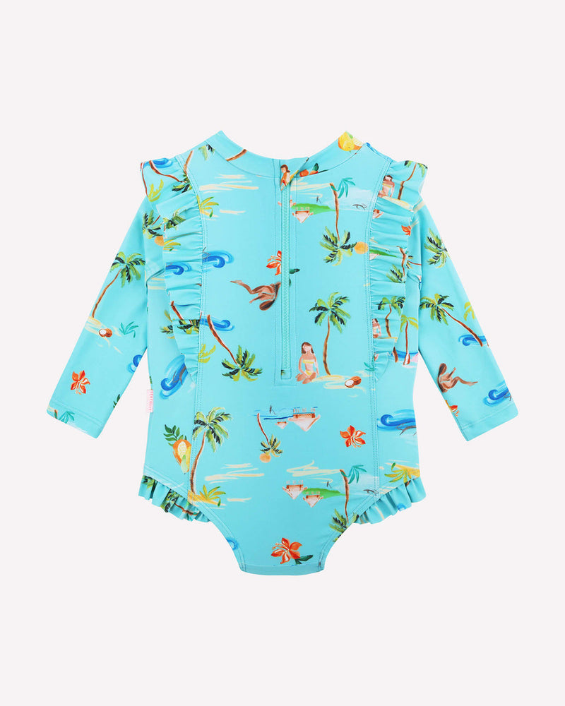 Tots Isla Palm Frill Sunsuit