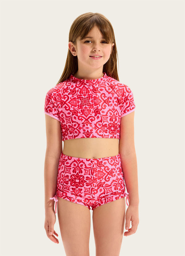 Girls Capri Tile Boy Leg Surf Set