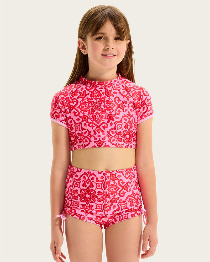 Girls Capri Tile Boy Leg Surf Set