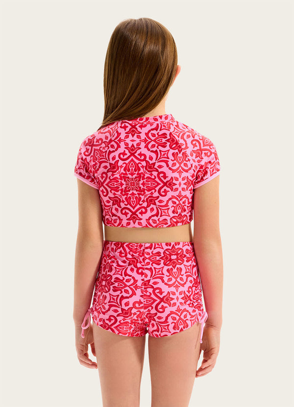 Girls Capri Tile Boy Leg Surf Set
