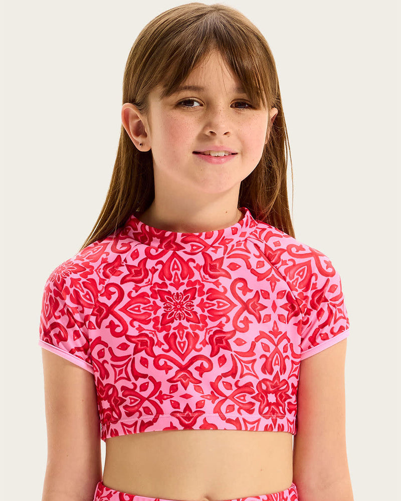 Girls Capri Tile Boy Leg Surf Set