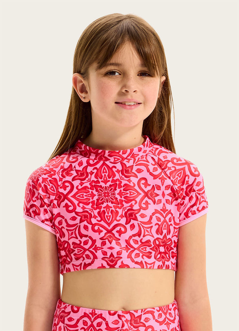 Girls Capri Tile Boy Leg Surf Set
