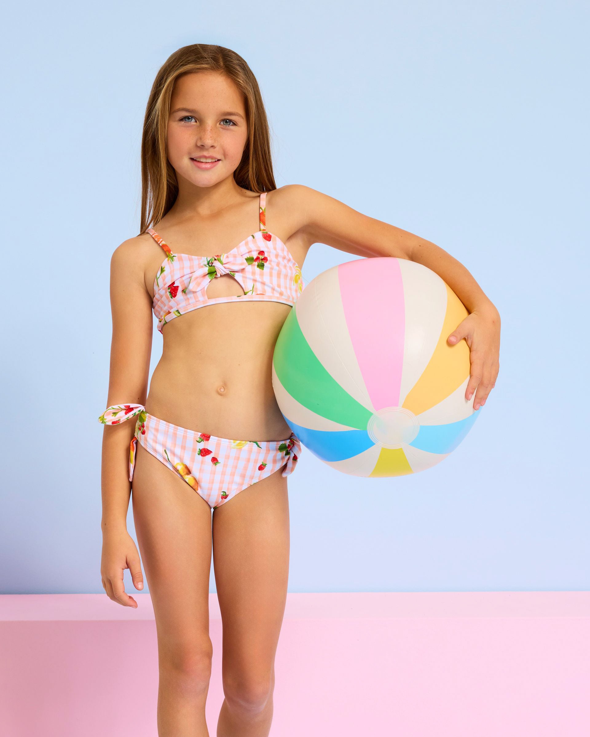 Girls Citrus Gingham Bikini