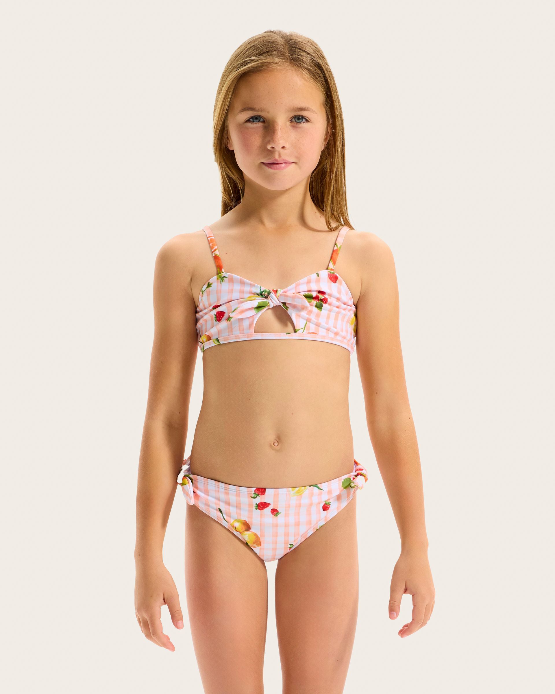Girls Citrus Gingham Bikini