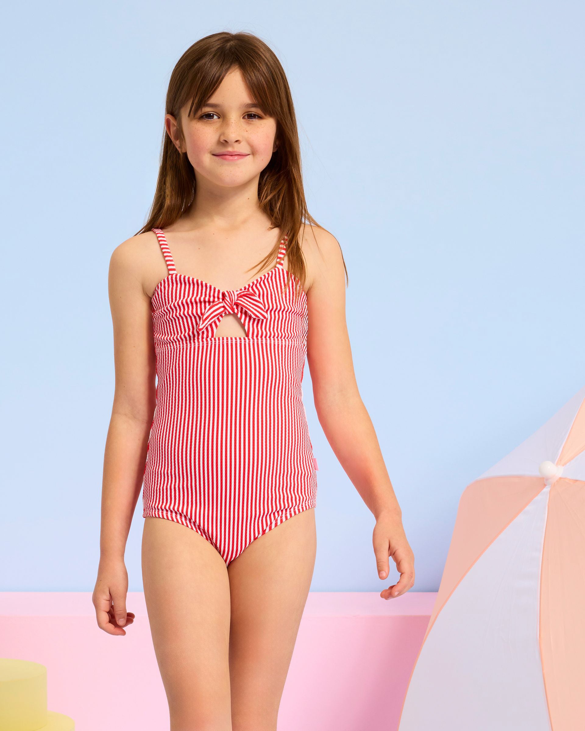 Girls Stripe Rib One Piece