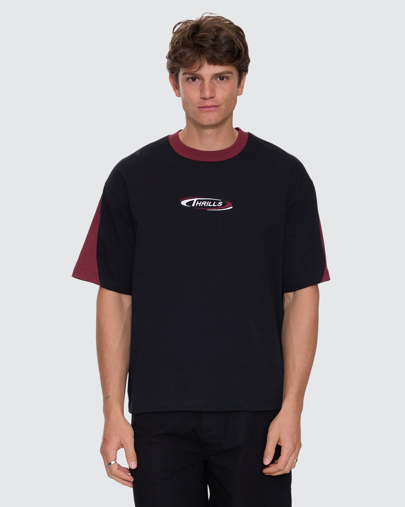 Spectral Panel Box Fit Oversize Cropped Tee