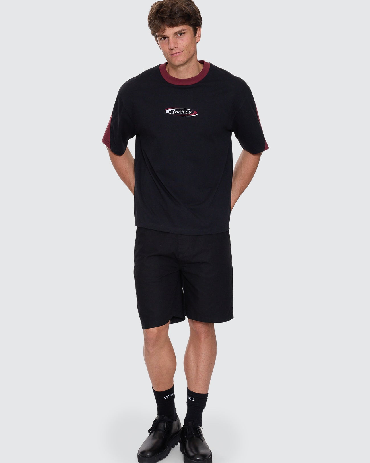 Spectral Panel Box Fit Oversize Cropped Tee