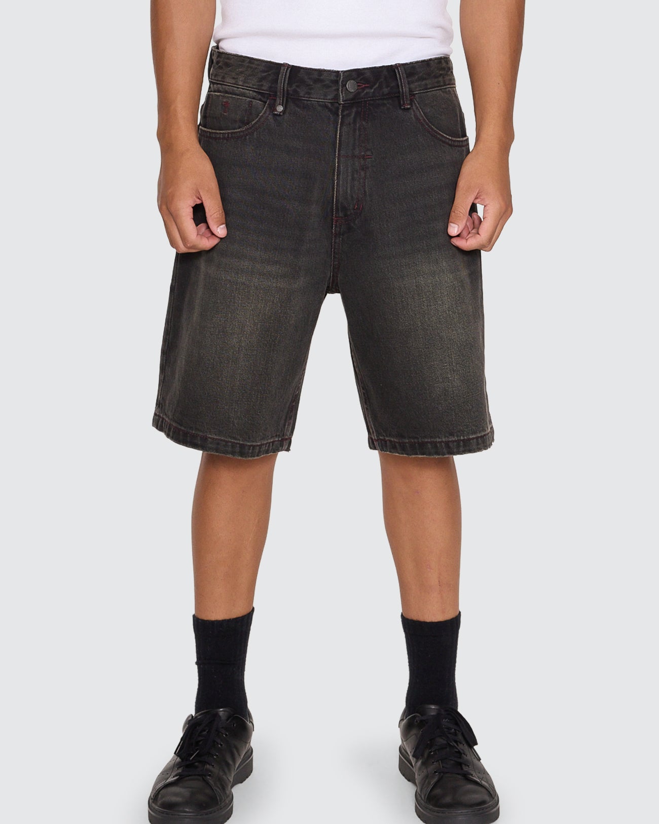 Mid Slacker Relaxed Long Denim Short