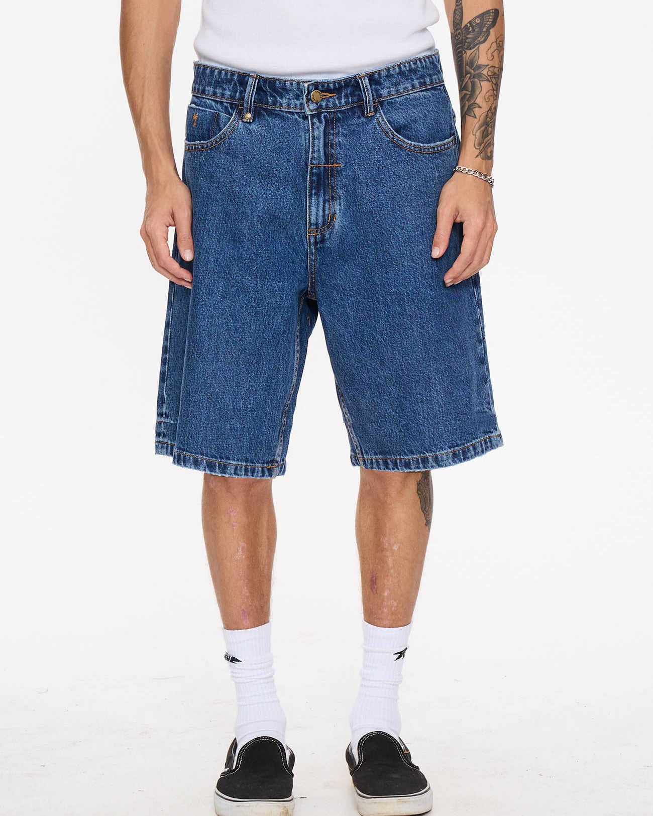 Mid Slacker Relaxed Long Denim Short