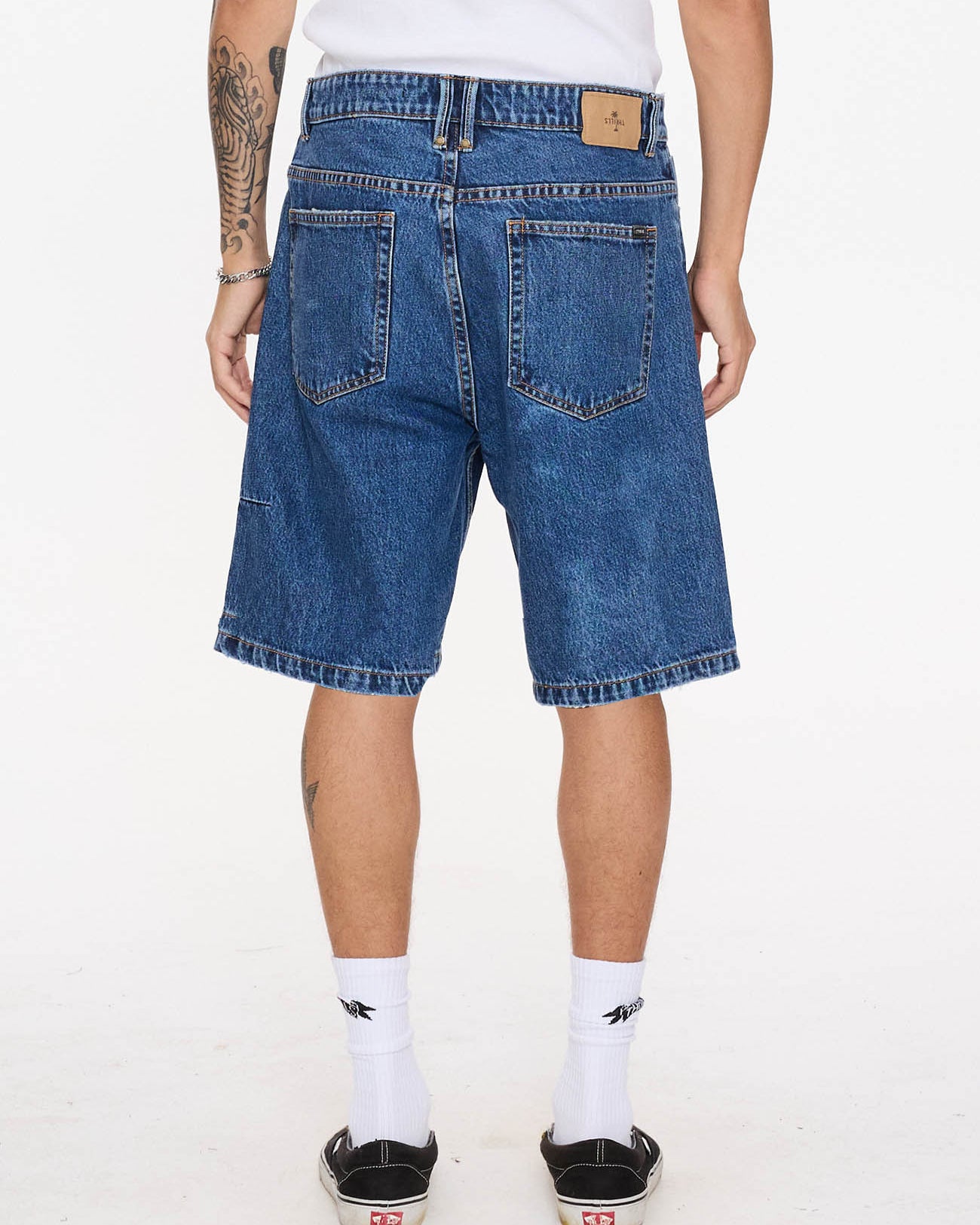 Mid Slacker Relaxed Long Denim Short