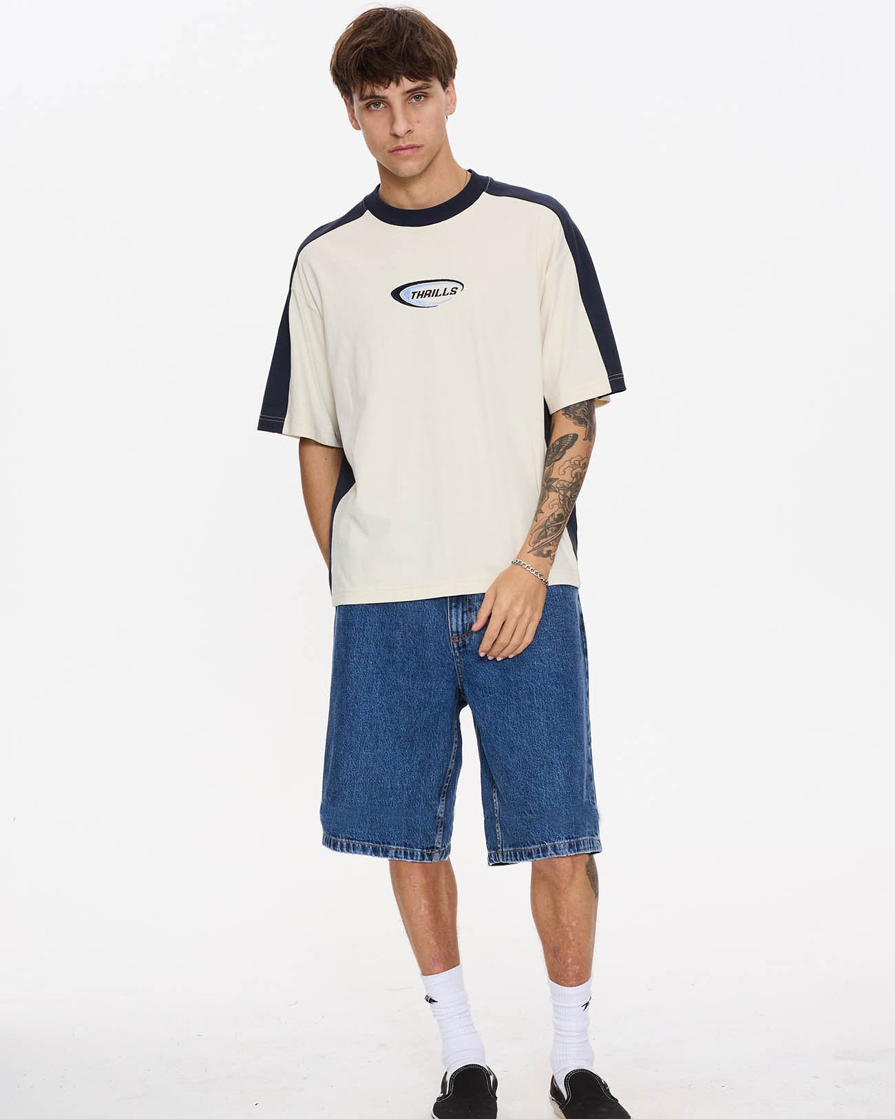 Mid Slacker Relaxed Long Denim Short
