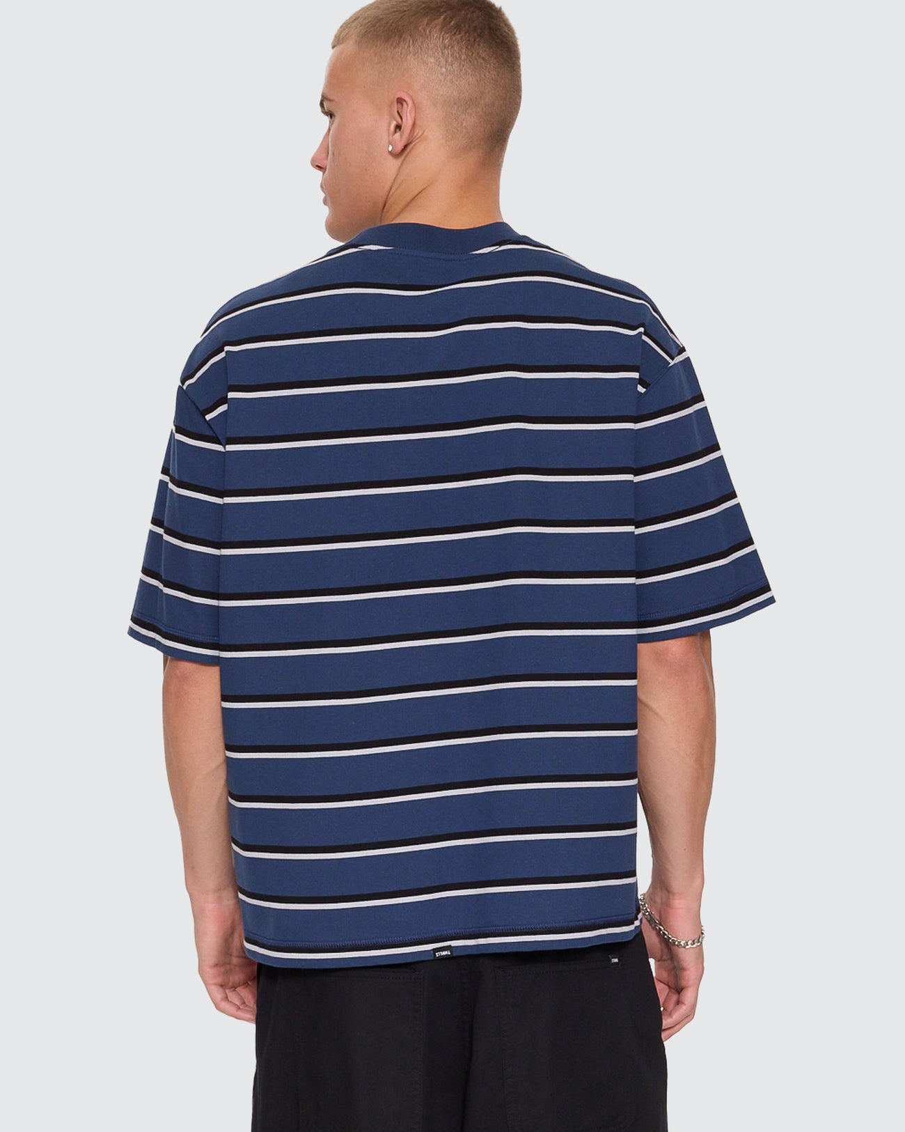 Stagger Big Stripe Oversize Box Crop Tee