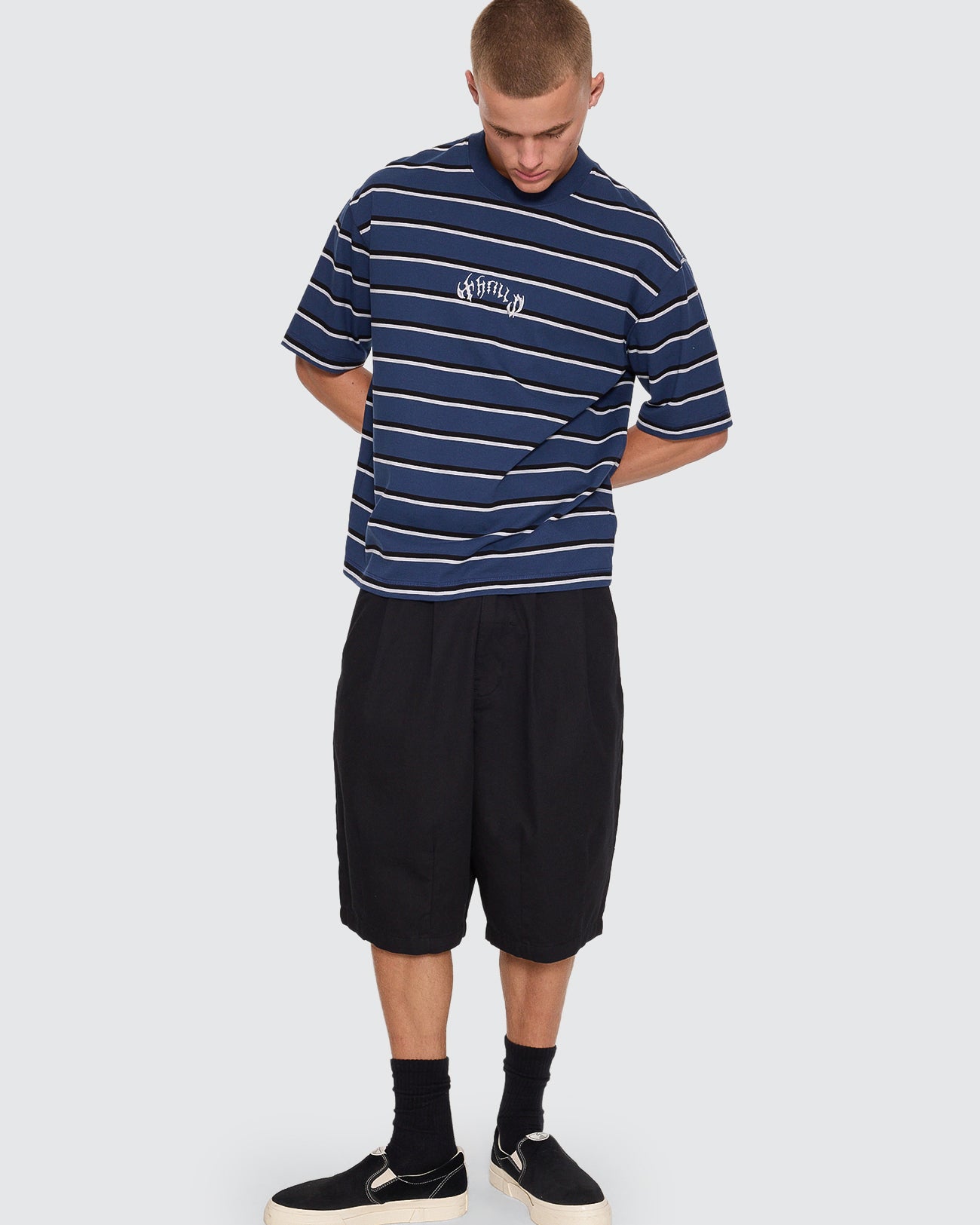 Stagger Big Stripe Oversize Box Crop Tee