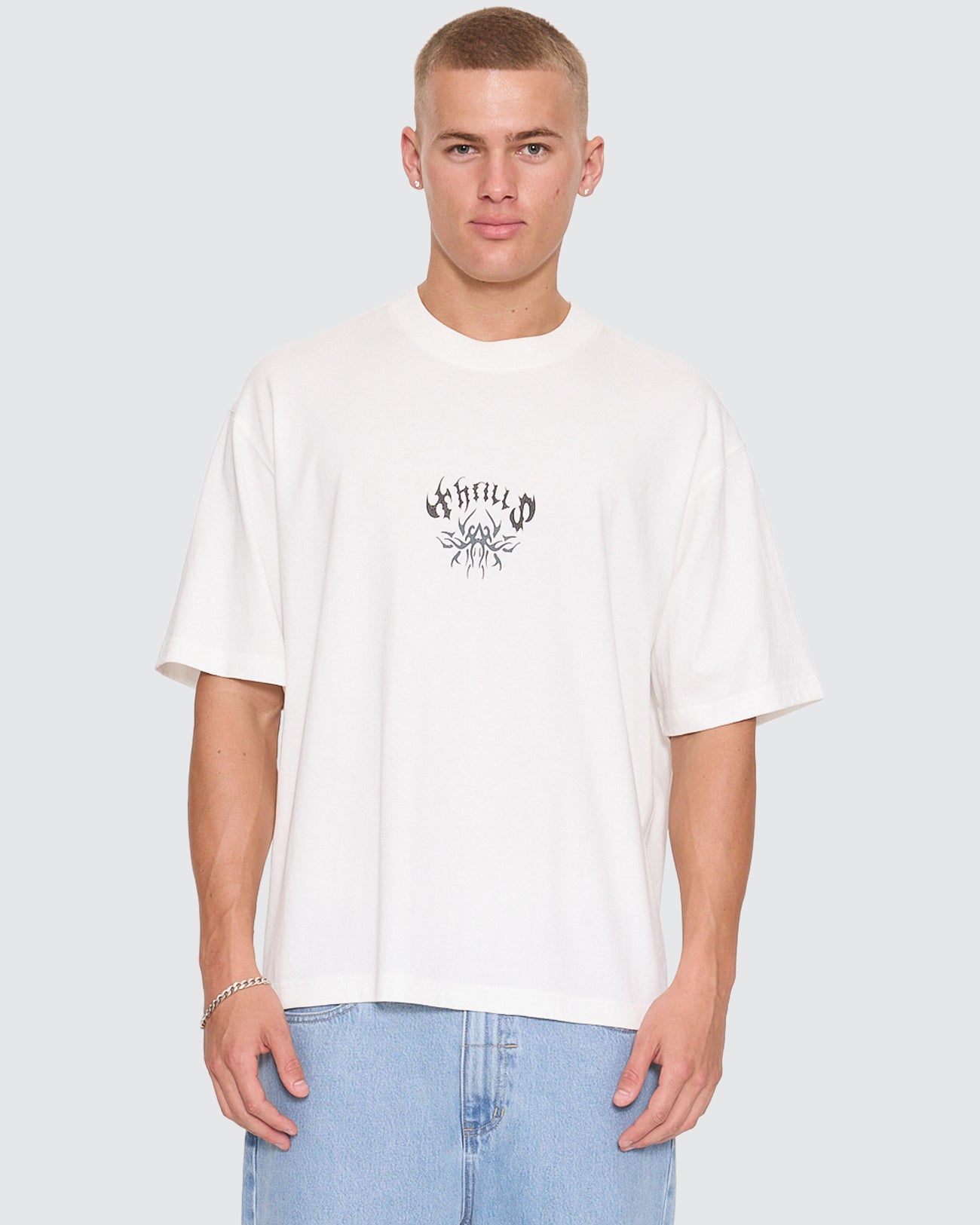 Stagger Oversize Box Crop Tee